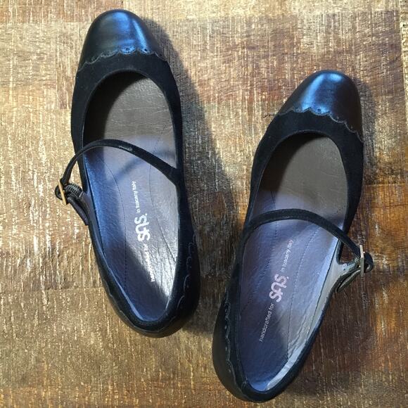 SAS San Antonio Shoes Cate Mary Jane Pump Black Womens 8 W Heel Retro Coquette - Picture 8 of 10